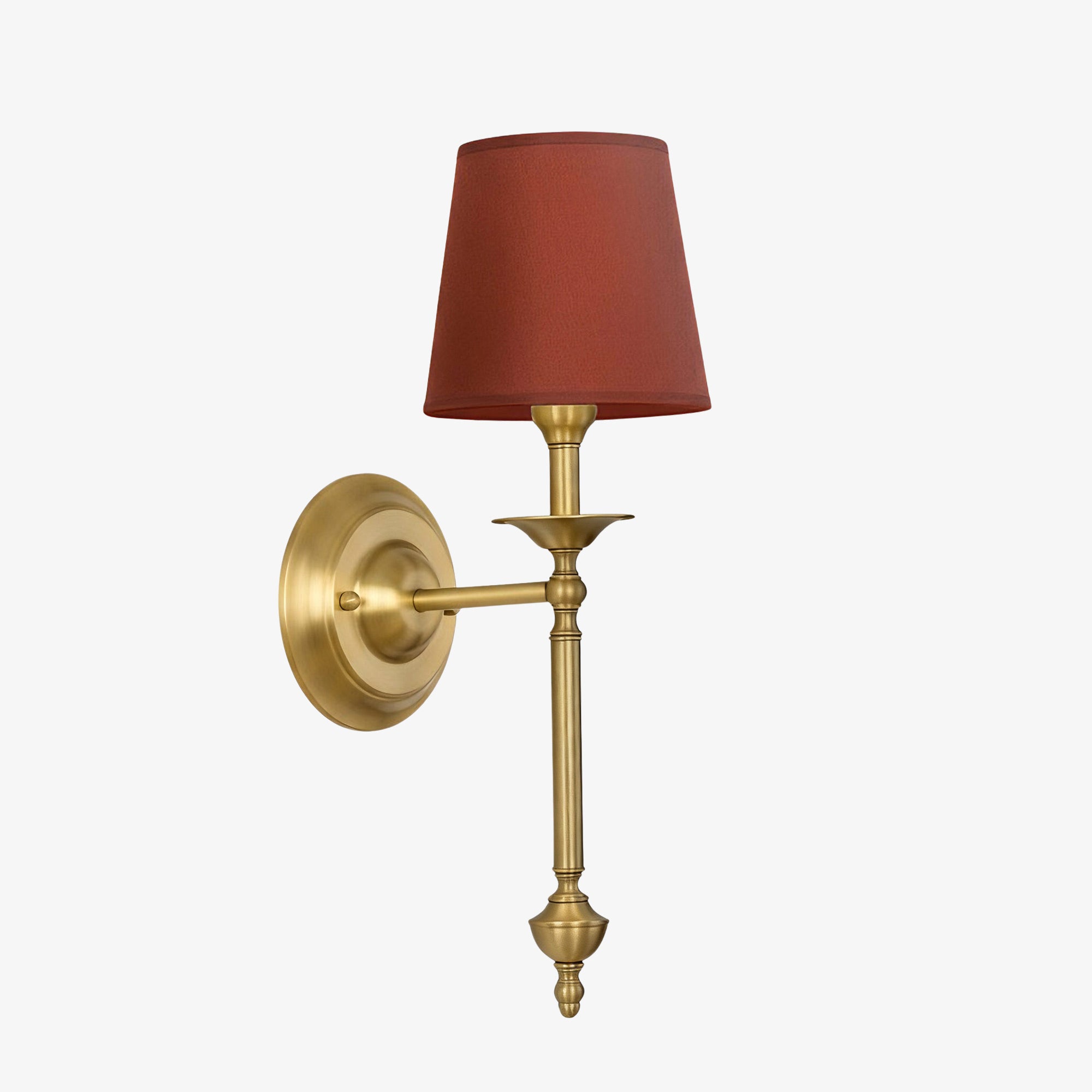 Rowan Fabric Shade Wall Sconce in Antique Copper - Vintage Luxury Light for Interiors