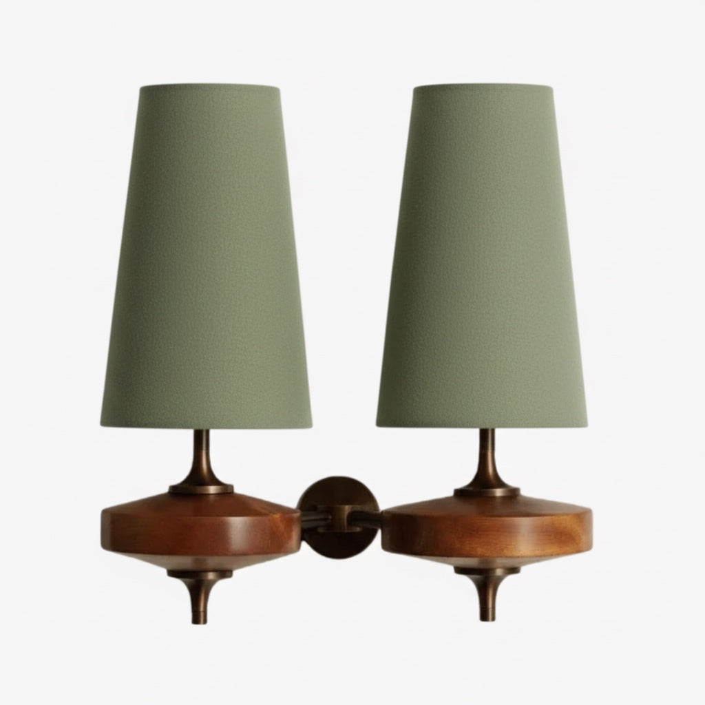 Aplique de pared Rowan Retro con pantalla de tela: iluminación clásica de tela para el dormitorio