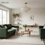 Load image into Gallery viewer, Elumina Contemporary Silk Semi-Flush Ceiling Light – Soft Fabric Shade for Living &amp; Bedroom
