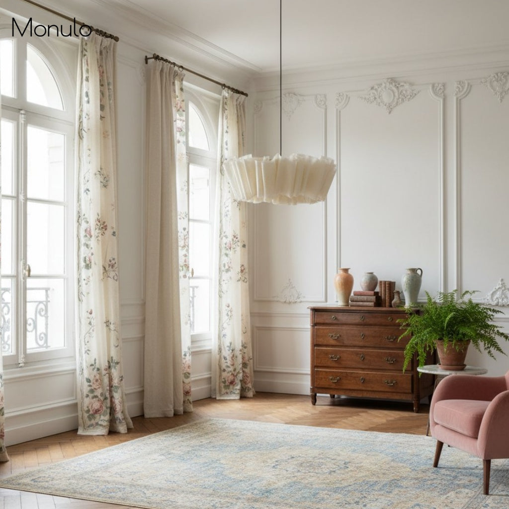 Lámpara colgante Wavora de tela plisada: iluminación de estilo nórdico minimalista para el comedor 