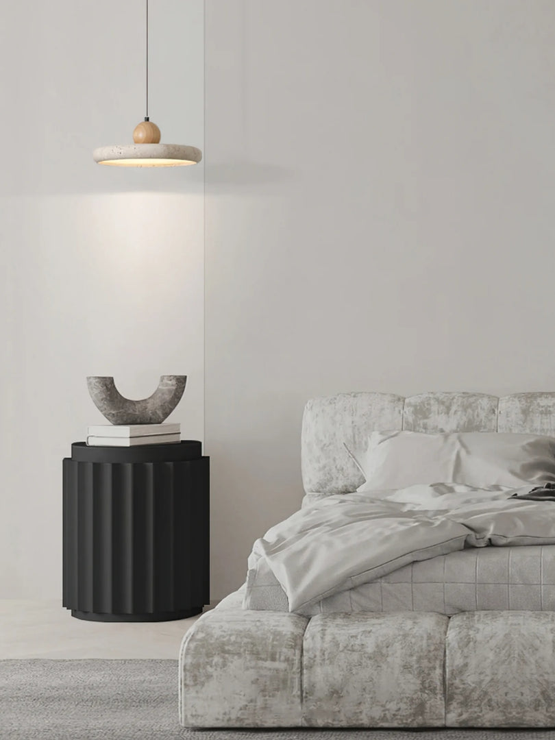 Modern Minimalist Travertine Frisbee Pendant Lamp