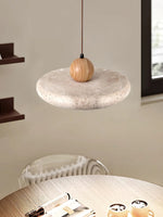 Load image into Gallery viewer, Modern Minimalist Travertine Frisbee Pendant Lamp
