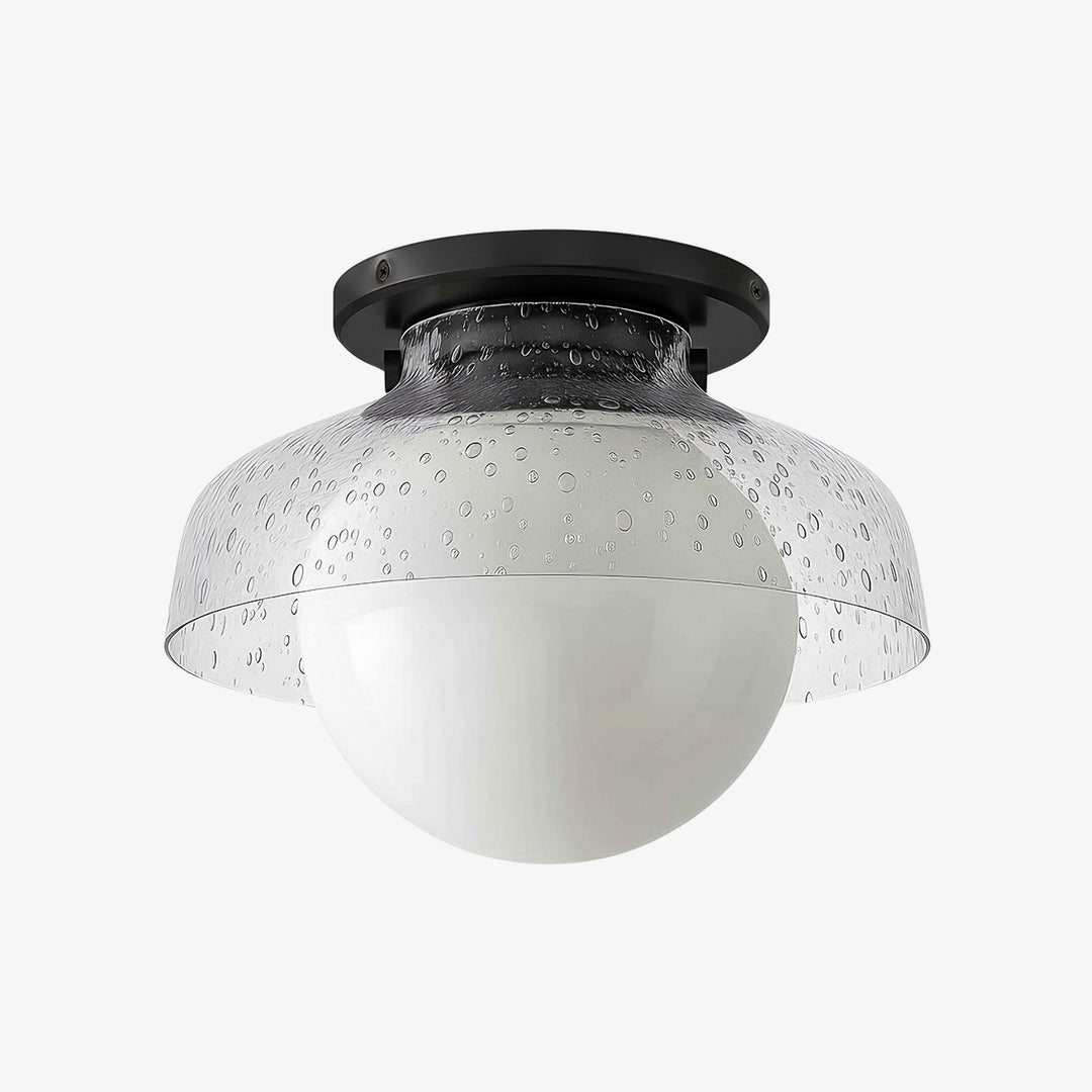 Hanton Aufputz-Deckenleuchte – Modernes minimalistisches Leuchtmittel mit Milchglas- und Metallschirm