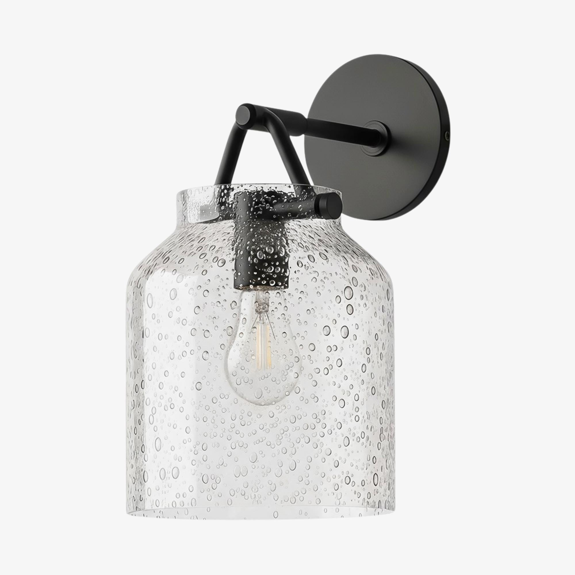 Hanton Minimalistische Wandleuchte – Vintage Milchglas-Wandleuchte mit Metallakzent