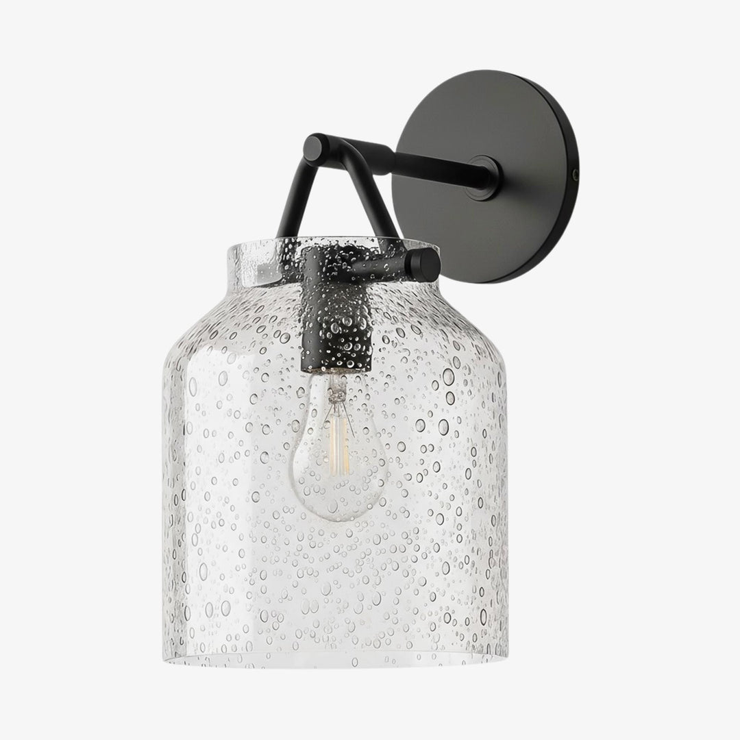 Applique murale minimaliste Hanton – Applique en verre lait vintage avec accent en métal