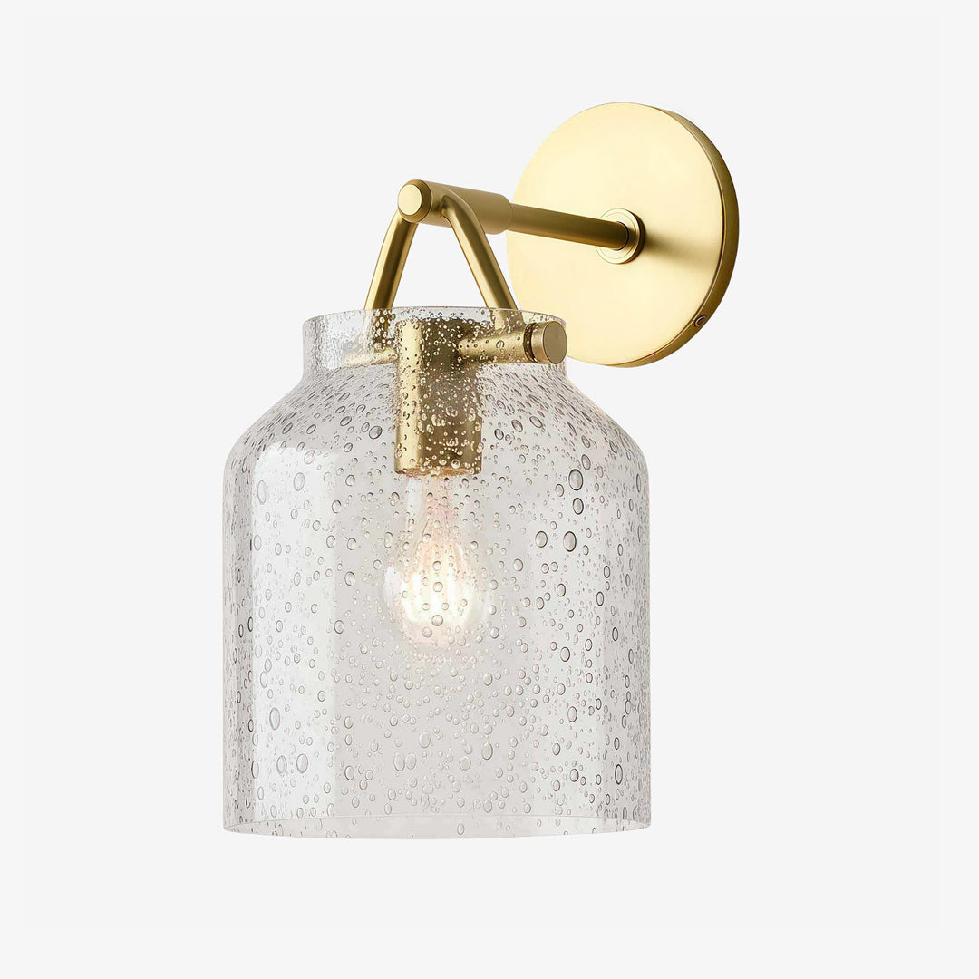 Applique murale minimaliste Hanton – Applique en verre lait vintage avec accent en métal