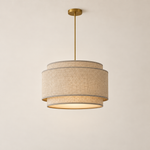 Bild in Gallery-Viewer laden, Modern Linen Drum Pendant Light