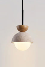 Load image into Gallery viewer, Modern Minimalist Hemisphere Travertine Wood Pendant Lamp
