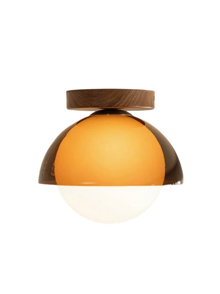 Sunset Ceiling Light – Vintage Walnut Design For Hallway or Entryway - AFTERGLOW A1
