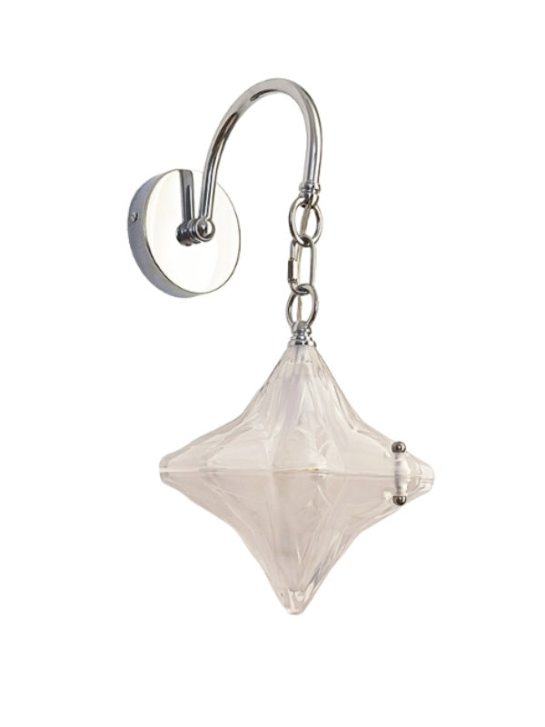 Aplique de pared Art Déco Star - Lámpara de vidrio esmerilado para pasillo - Astris Selene 