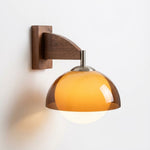 Charger l'image dans la visionneuse de galerie, Applique murale Sunset Vintage Modern – Lampe à double abat-jour de la série Sunset avec base texturée en bois