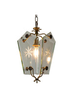 Load image into Gallery viewer, Elegant Glass Pendant Lamp - Brass Frame and Decorative Glass
