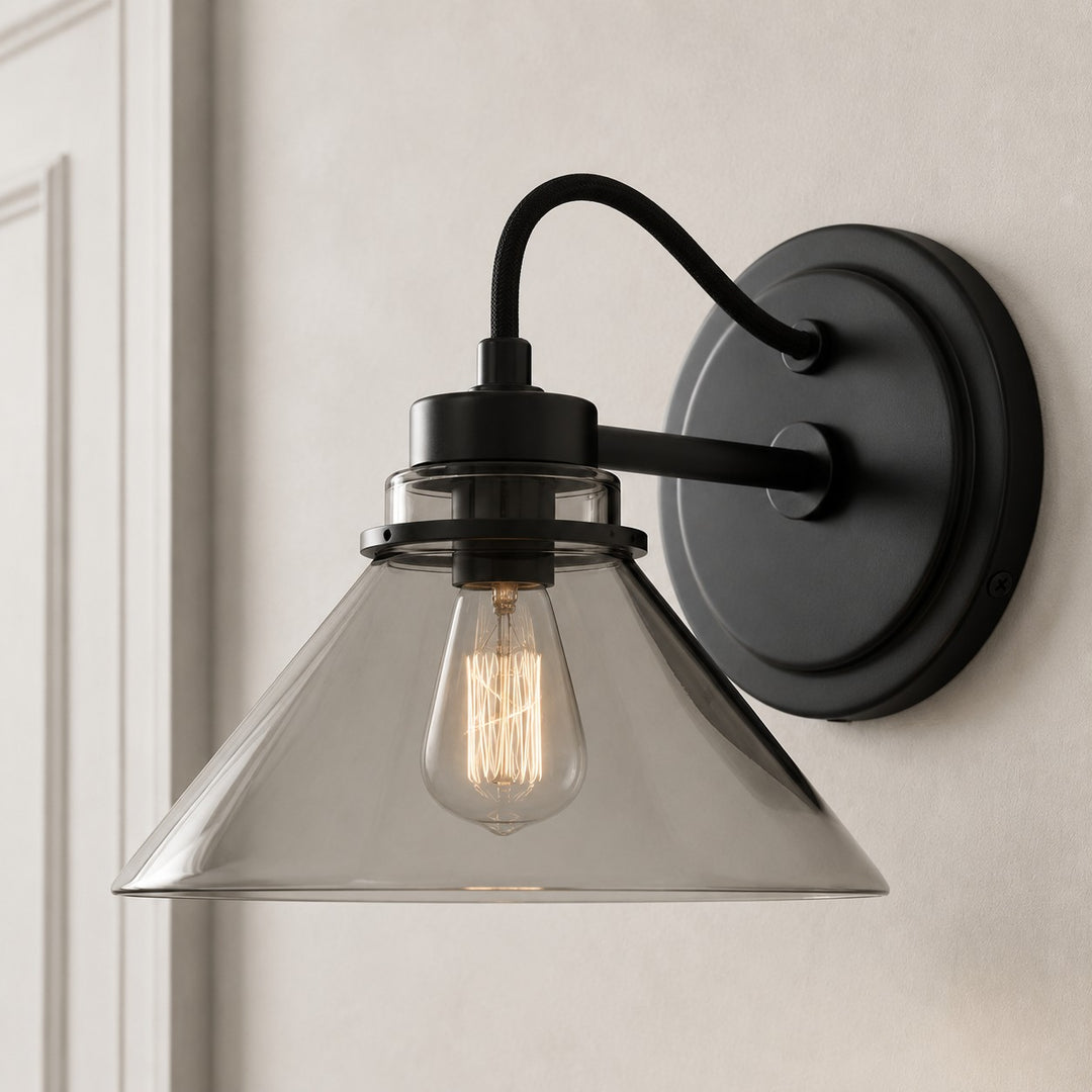 Aurenza Gebogene Arm Globe Wandlampe – Moderne Industrielle Wandleuchte für Badezimmer, Schlafzimmer und Flur