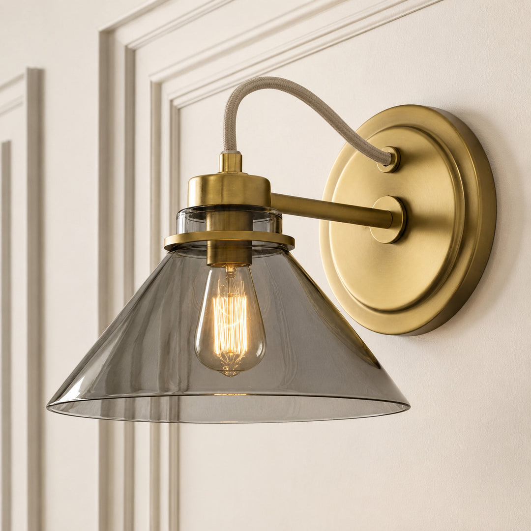Aurenza Gebogene Arm Globe Wandlampe – Moderne Industrielle Wandleuchte für Badezimmer, Schlafzimmer und Flur
