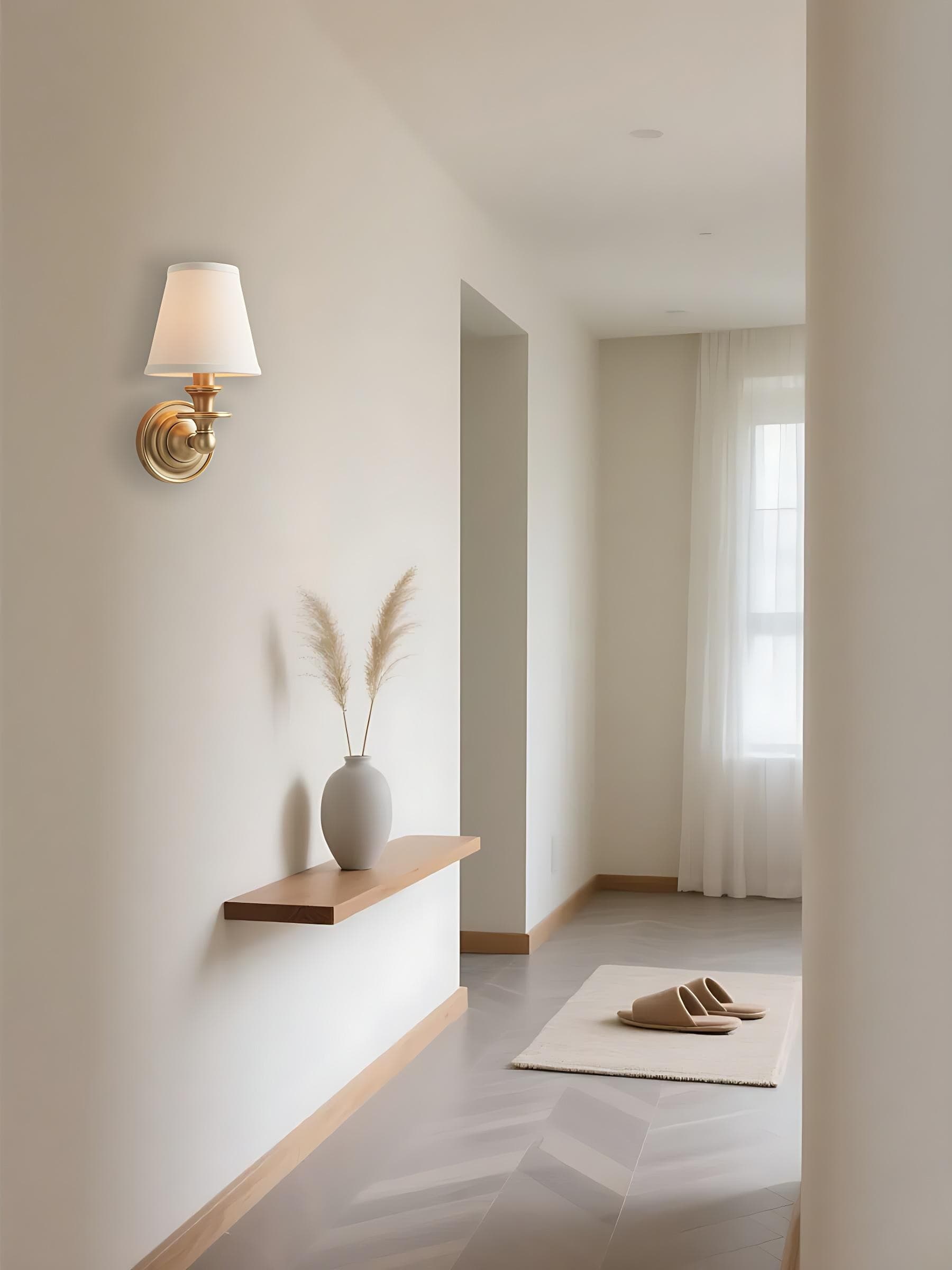 Aplique de pared con pantalla de tambor: lámpara de tela para una iluminación acogedora y rústica 