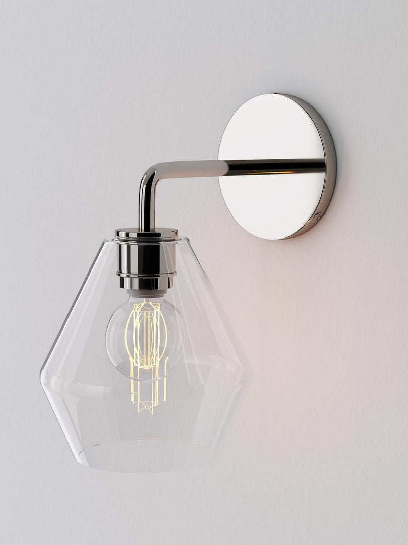 Merin Glass Wall Sconce - Modern Metal Frame for Ambient Lighting