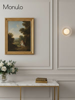 Load image into Gallery viewer, Elorina Bowl Wall Sconce – Elegant Brass And Glass Round Wall Fixture
