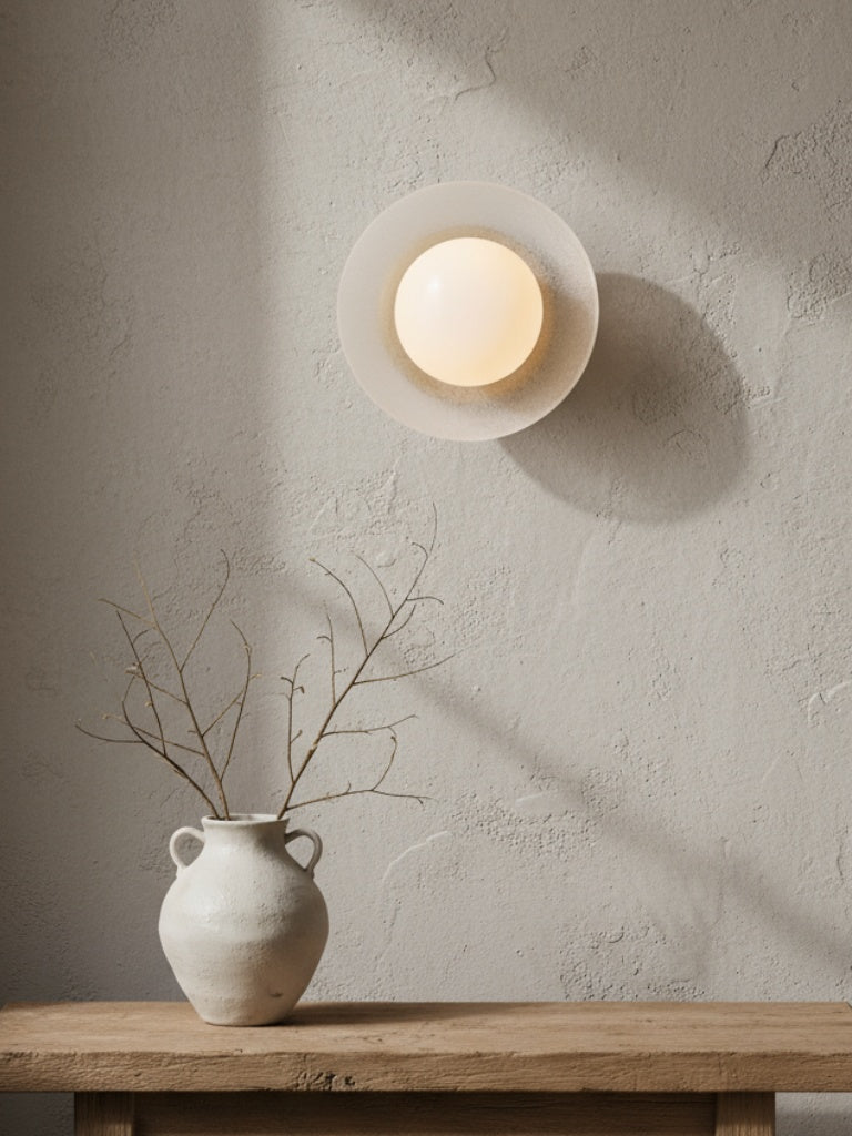Elorina Bowl Wall Sconce – Elegant Brass And Glass Round Wall Fixture