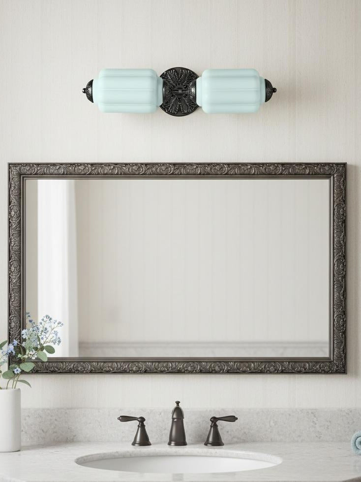 American Vintage Glas Laterne Geformt Horizontal Eloise Wandlampe