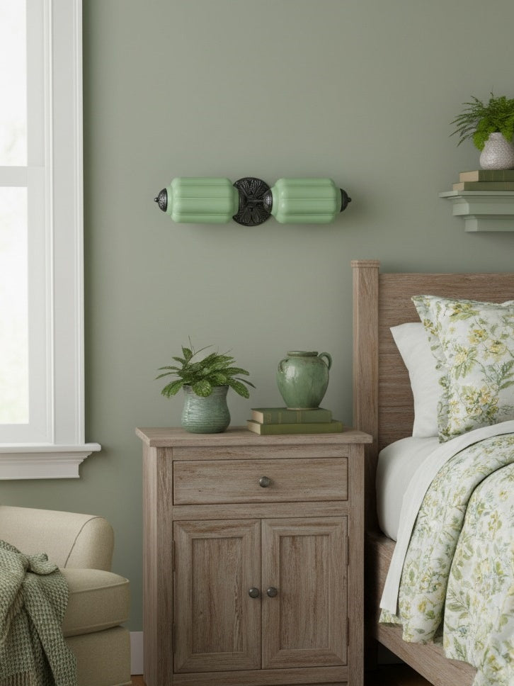 American Vintage Glas Laterne Geformt Horizontal Eloise Wandlampe