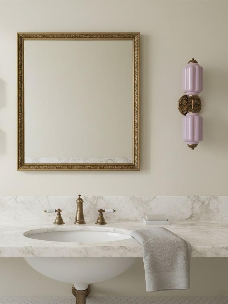 American Vintage Glass Lantern Shaped Horizontal Eloise Wall Sconce