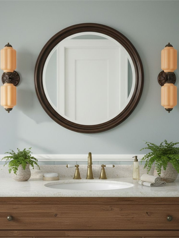 American Vintage Glass Lantern Shaped Horizontal Eloise Wall Sconce