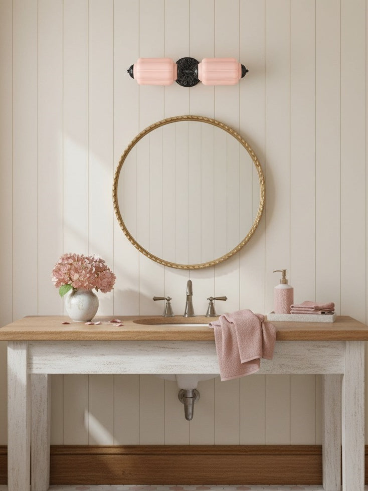 American Vintage Glas Laterne Geformt Horizontal Eloise Wandlampe