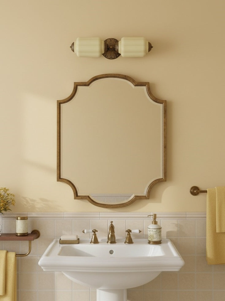 American Vintage Glass Lantern Shaped Horizontal Eloise Wall Sconce