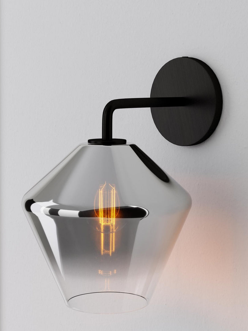 Merin Glass Wall Sconce - Modern Metal Frame for Ambient Lighting