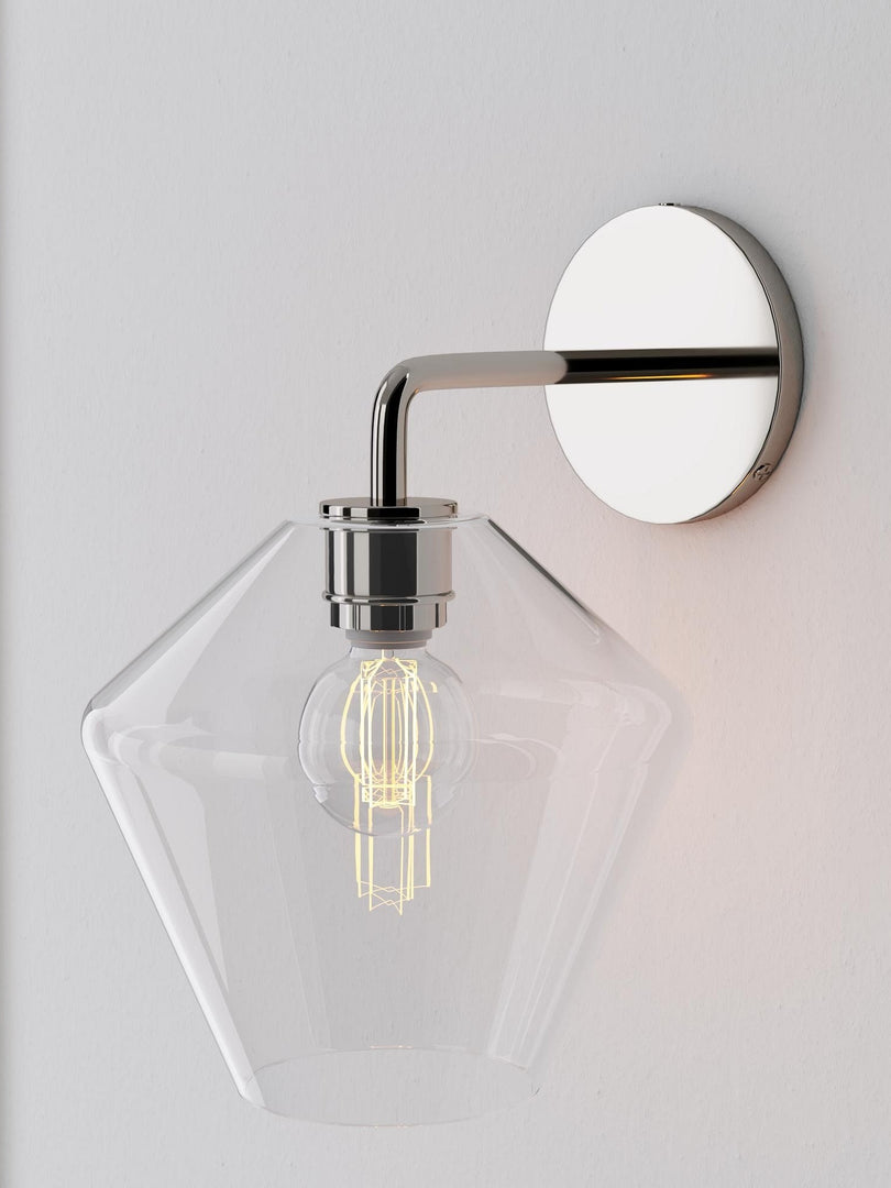 Merin Glass Wall Sconce - Modern Metal Frame for Ambient Lighting