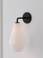 Load image into Gallery viewer, Merin Glass Wall Sconce - Modern Metal Frame for Ambient Lighting
