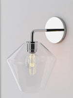 Load image into Gallery viewer, Merin Glass Wall Sconce - Modern Metal Frame for Ambient Lighting
