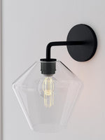 Load image into Gallery viewer, Merin Glass Wall Sconce - Modern Metal Frame for Ambient Lighting
