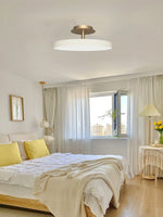 Load image into Gallery viewer, Round Flush Ceiling Lamp — Nordic Minimalist Light for Bedroom &amp; Living
