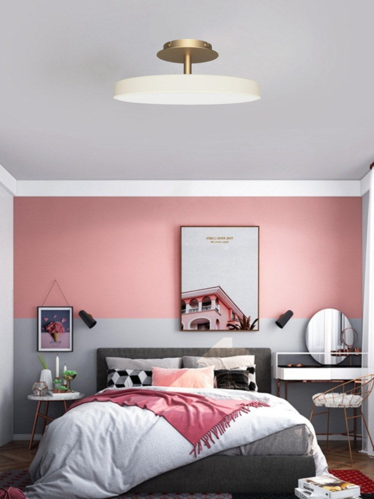 Round Flush Ceiling Lamp — Nordic Minimalist Light for Bedroom & Living