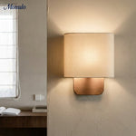 Load image into Gallery viewer, Nolvara Aleena Soft Fabric Luxe Metal Fabric Wall Sconce for Bedroom Reading Light