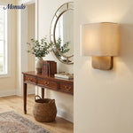Load image into Gallery viewer, Nolvara Aleena Soft Fabric Luxe Metal Fabric Wall Sconce for Bedroom Reading Light
