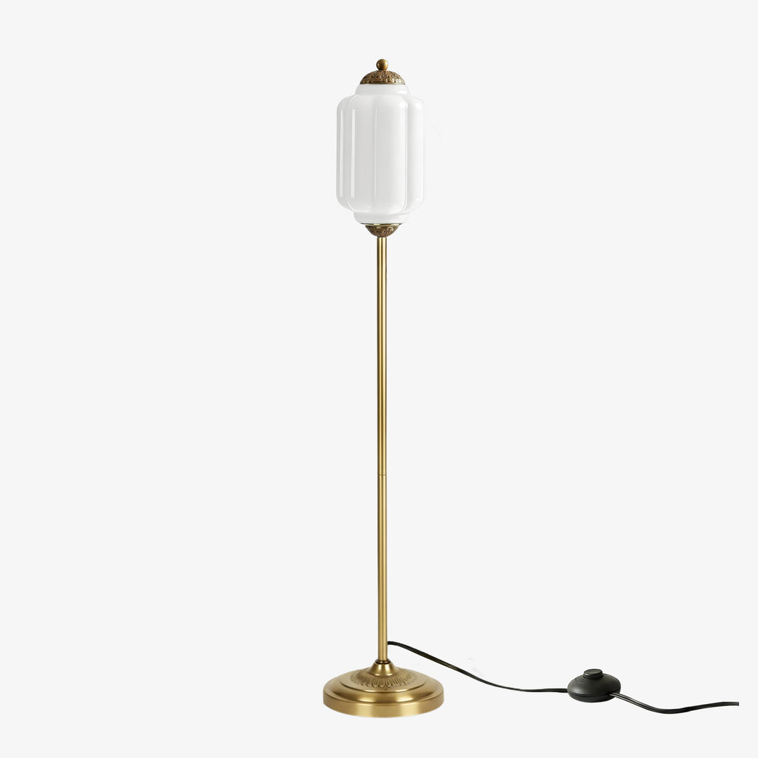 Eloise Textured Glass Pumpkin-Inspired Floor Lamp - Organic Artistry and Retro Style for Living Rooms