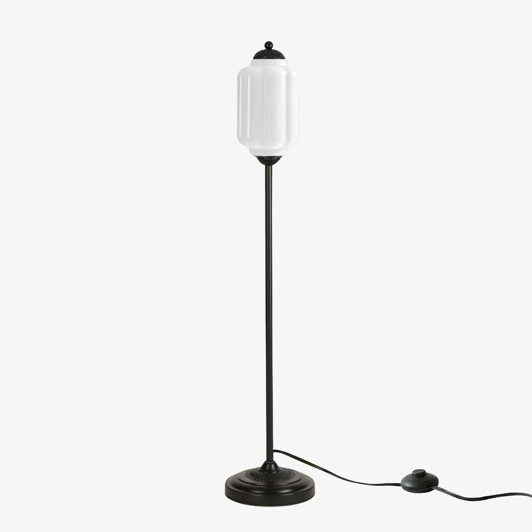 Eloise Textured Glass Pumpkin-Inspired Floor Lamp - Organic Artistry and Retro Style for Living Rooms