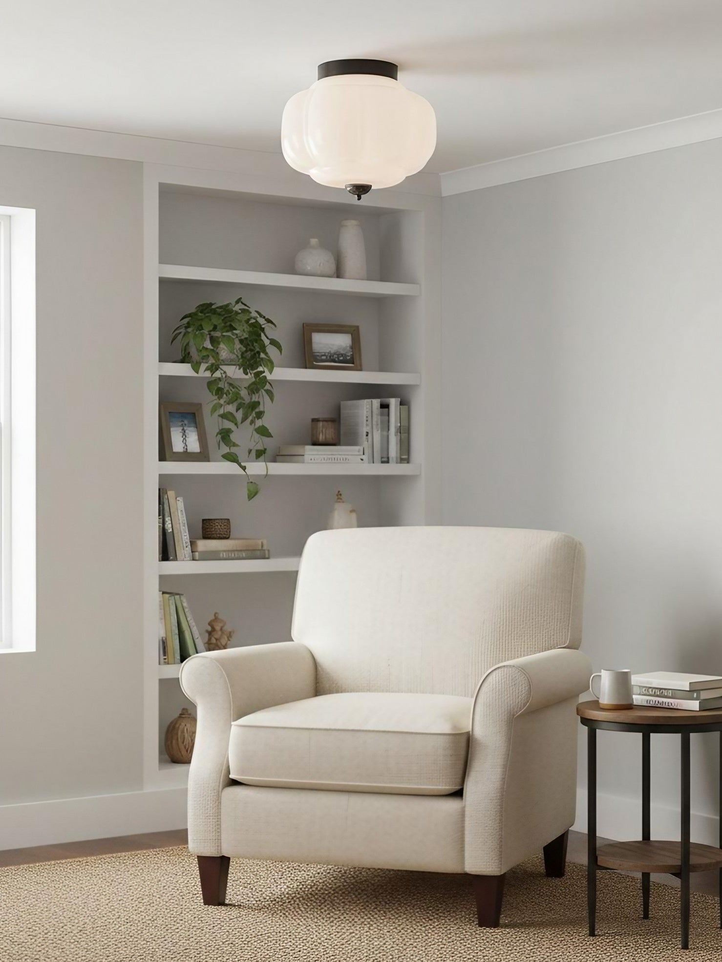 Retro Milk Semi Flush Mount Eloise Ceiling Light