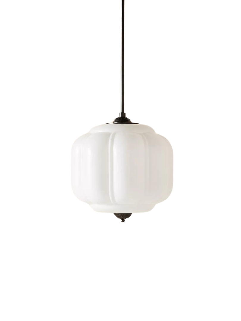 American Vintage Cream Glass Shade Shaped Eloise Chandelier
