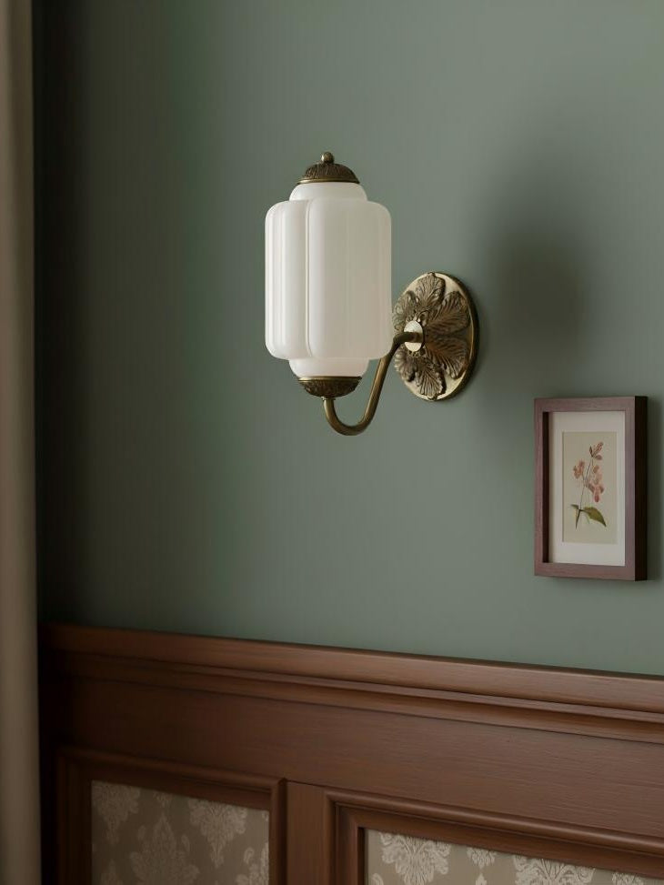 Vintage Milk Glass Sconce Bedside Hallway Eloise Wall Sconce
