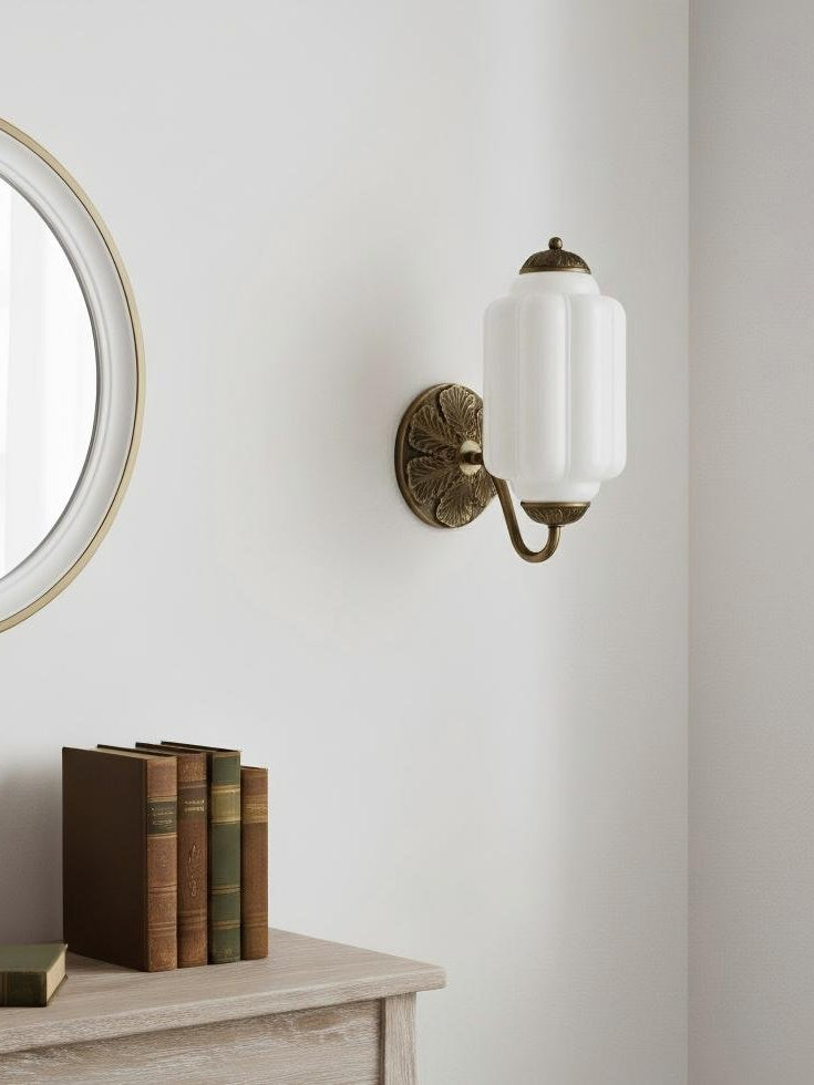Vintage Milk Glass Sconce Bedside Hallway Eloise Wall Sconce