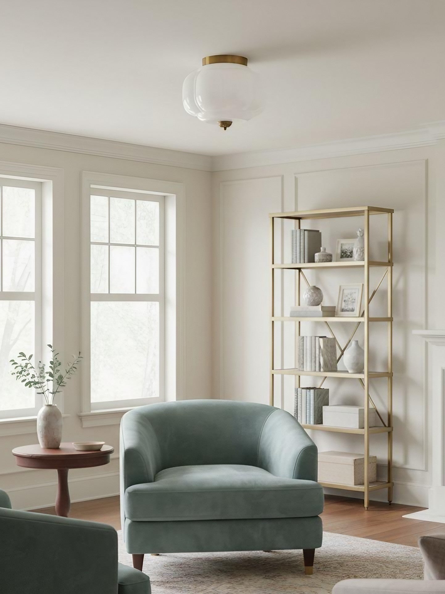 Retro Milk Semi Flush Mount Eloise Ceiling Light