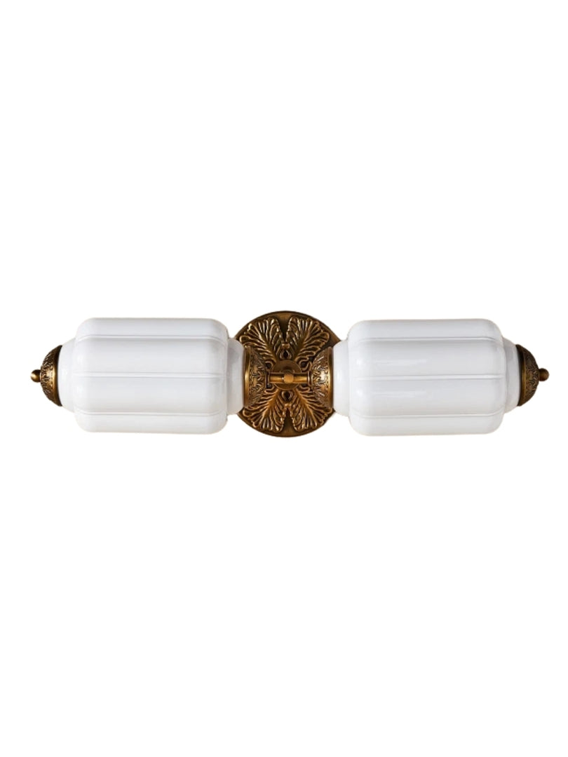 American Vintage Glass Lantern Shaped Horizontal Eloise Wall Sconce