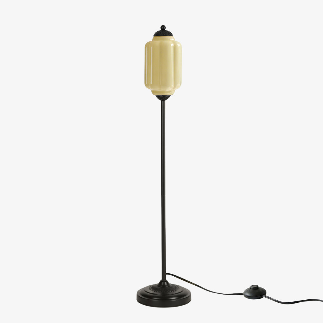 Eloise Textured Glass Pumpkin-Inspired Floor Lamp - Organic Artistry and Retro Style for Living Rooms