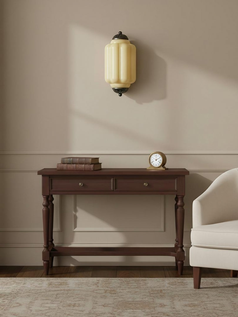 Vintage Milk Glass Flush Eloise Wall Sconce for Bedside Hallway