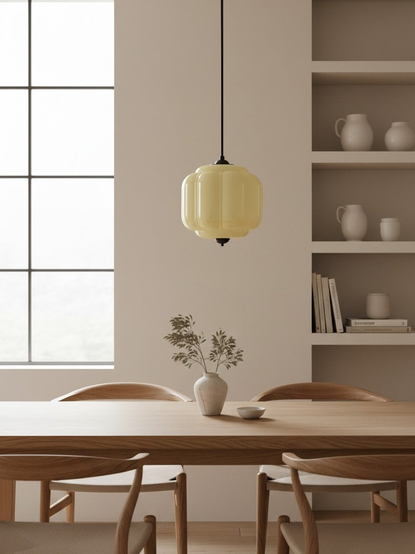 American Vintage Cream Glass Shade Shaped Eloise Chandelier