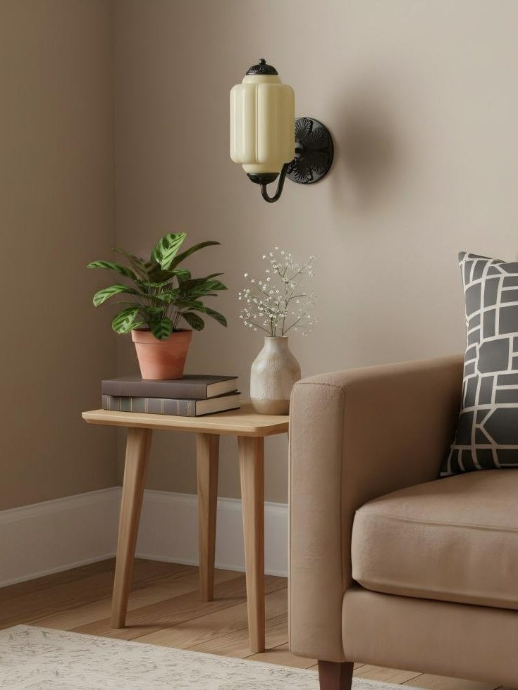 Applique murale vintage en verre laiteux pour chevet, couloir, Eloise 