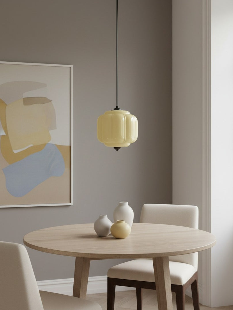 American Vintage Cream Glass Shade Shaped Eloise Chandelier